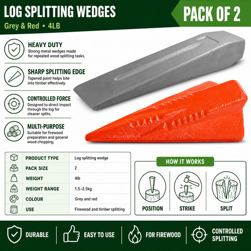Log splitter splitting wedge - splitting,